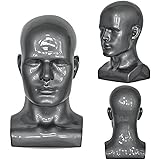 Si Fi PVC Silver Grey Male Mannequin Head Display