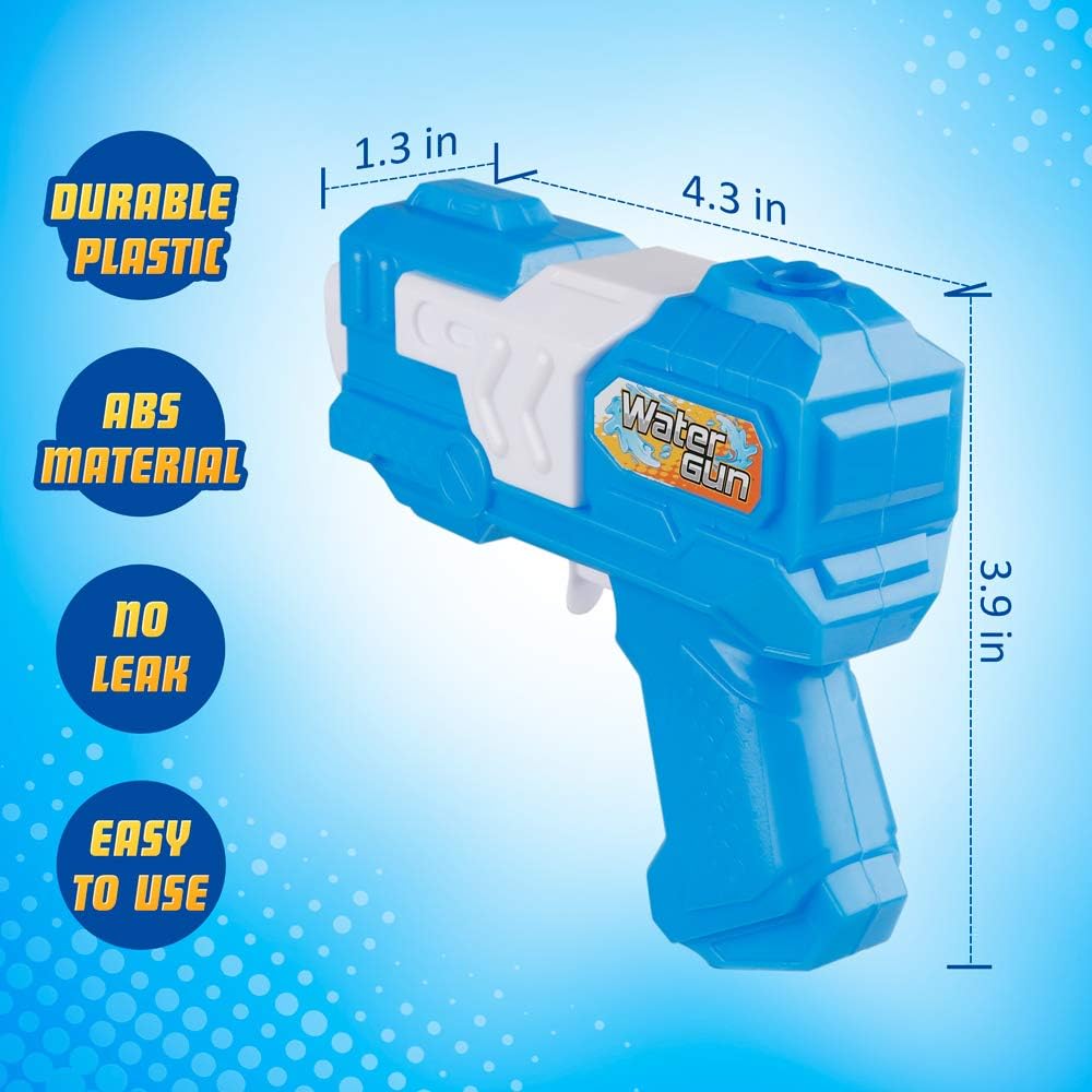 D-FantiX Water Gun 6 Pack, Water Blaster Soaker Small Squirt Guns Bulk for Water Fighting Summer Pool Beach Party Favors Toy for Kids Boy Girl: Toys & Games