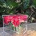 Wefond Clear Acrylic Flower Box Water Holder Vase Decorative Square Rose Pot Wedding Flower Gift Box Makeup Organizer (16 Holes)