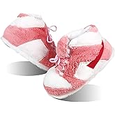 MOLERFO Sneaker Slippers Non Slip Sole Indoor House Plush Slippers Unisex Indoor Floor Cotton Shoes (Pink,5.5,12)