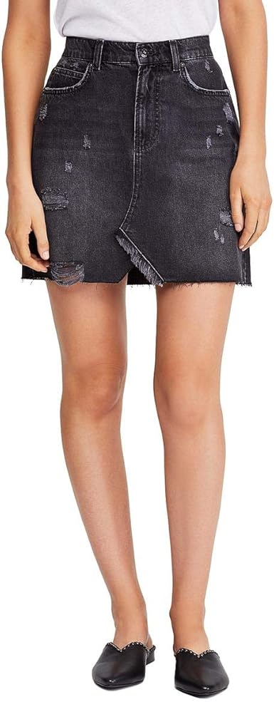 black jean skirt amazon