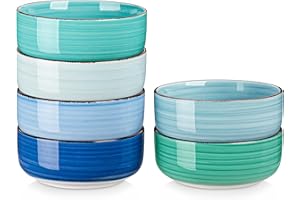 vancasso Bonita Cereal Bowls Set of 6, 24 Oz Ceramic Bowls, Dishwasher & Microwave Safe Bowls for Soup, Cereal, Dessert, Frui