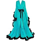 Feather Bridal Robe Long Fur Maternity Dress Wedding Scarf Lingerie Bathrobe Sleepwear Nightgown Photography