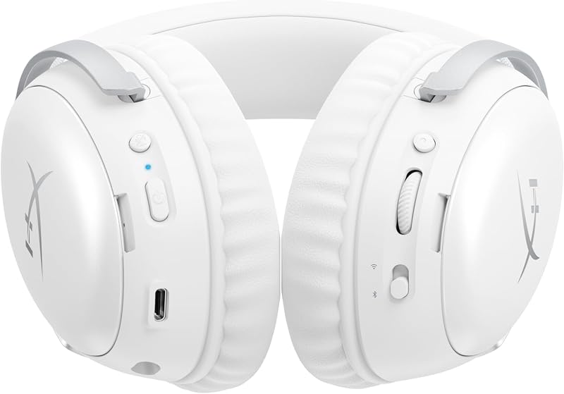 Cloud III S, Casque Gaming sans Fil, Bluetooth/2,4 GHz, PC/PS5/Xbox, jusqu'à 200h de Batterie, transducteurs 53 mm, DTS, Micro 10 mm, Blanc