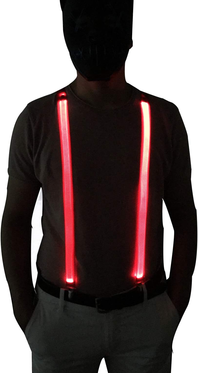 RaveLife Men's Light Up Novelty LED Suspenders for party Night Club Gift