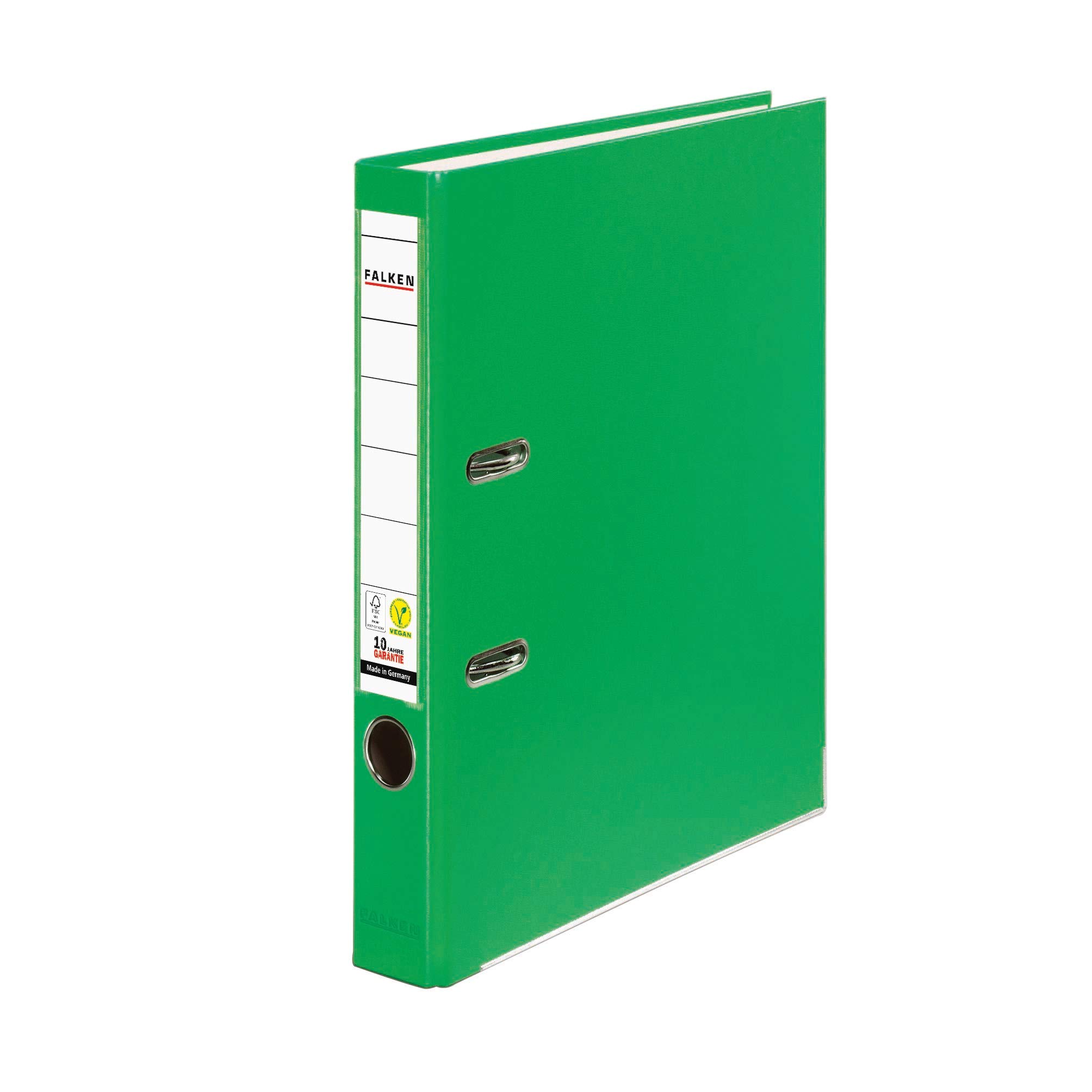 Original Falken PP-Color plastic files. Made in Germany. 5 cm narrow DIN A4 pastel colour light green ring binder vegan file folder letter folder office folder plastic folder slotted folder