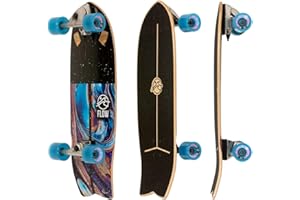 Flow Surf Skates Cruiser - 29"x10" 7-Ply North American Maple Deck, Carving Truck, Fully Assembled, Supports up to 275 lbs for Surf-Like Carving