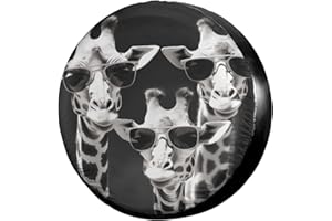 Foruidea Funny Giraffe Spare Tire Cover Dust-Proof Wheel Tire Cover Fit Trailer, RV, SUV and Many Vehicle 14 Inch