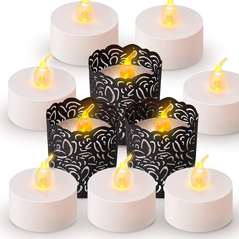 Amazon Com Anzome Flameless Flickering 35 Tealights With Black