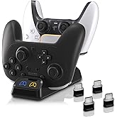 ECHZOVE Switch 2 Pro Controller Charger Dock – Dual Fast Charging Station for Nintendo Switch Pro, PS5, Xbox Series X/S – LED Status Display, Type-C Adapter, Compact Design