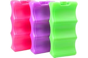 Bercoor 3pcs Breastmilk Ice Pack, Bottle Ice Packs for Breastfeeding Working Mom fit for Cans Bottles Breast Pump Bag, Red, Green, Purplem