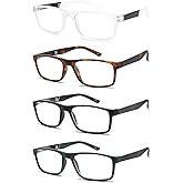 IVNUOYI 4 Pack Reading Glasses Blue Light Blocking Readers for Men Women,Lightweight Computer Eyeglasses with Spring Hinge