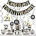 Tuoyi 21st Birthday Party Decorations KIT - Cheers to 21 Years Banner, Sparkling Celebration 21 Hanging Swirls, Perfect 21 Years Old Party Supplies 21st Anniversary Decorations