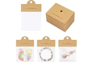 joycraft 100Pcs Brown Packaging for Small Business, Jewelry Package Supplies with Clear Bags, Jewelry Display Bags for Selling, Craft Packaging Set for Bracelets, Key Chains, Earring.