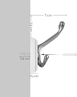 SONGMICS Wall-Mounted Coat Rack with 4 Tri-Hooks White Silver LHR030E01 view 7