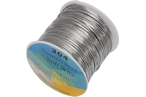 WZHLCX 23 Gauge Stainless Steel Wire for Jewelry Making, Bailing Wire Snare Wire Wrapping for Craft and Jewelry Making(0.6mm /23 Gauge /328ft)