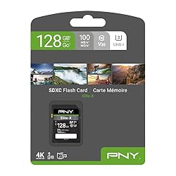 PNY 128GB Elite-X Class 10 U3 V30 SDXC Flash Memory
