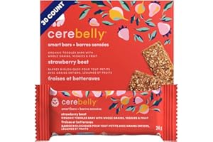 Cerebelly Toddler Snack Bars - Organic Strawberry Beet, 30 Pack, Healthy Snacks | Barres de collation pour tout-petits Cerebe