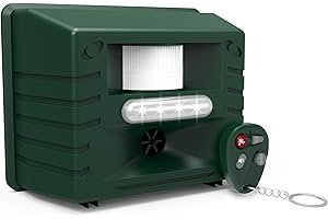 ASPECTEK Yard Sentinel Ultrasonic Outdoor Animal Repeller with Remote Control, Motion-Activated Sonic Deterrent for Yard and 