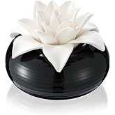 Honeydak 1 Pcs Ceramic Essential Oil Diffuser, Non Electric,Magnolia | Decorative Floral Home Fragrance Decor, No Noise, Home &amp; Office Tabletop Decor for Desk, Bathroom, Bedroom, Birthday, Wedding