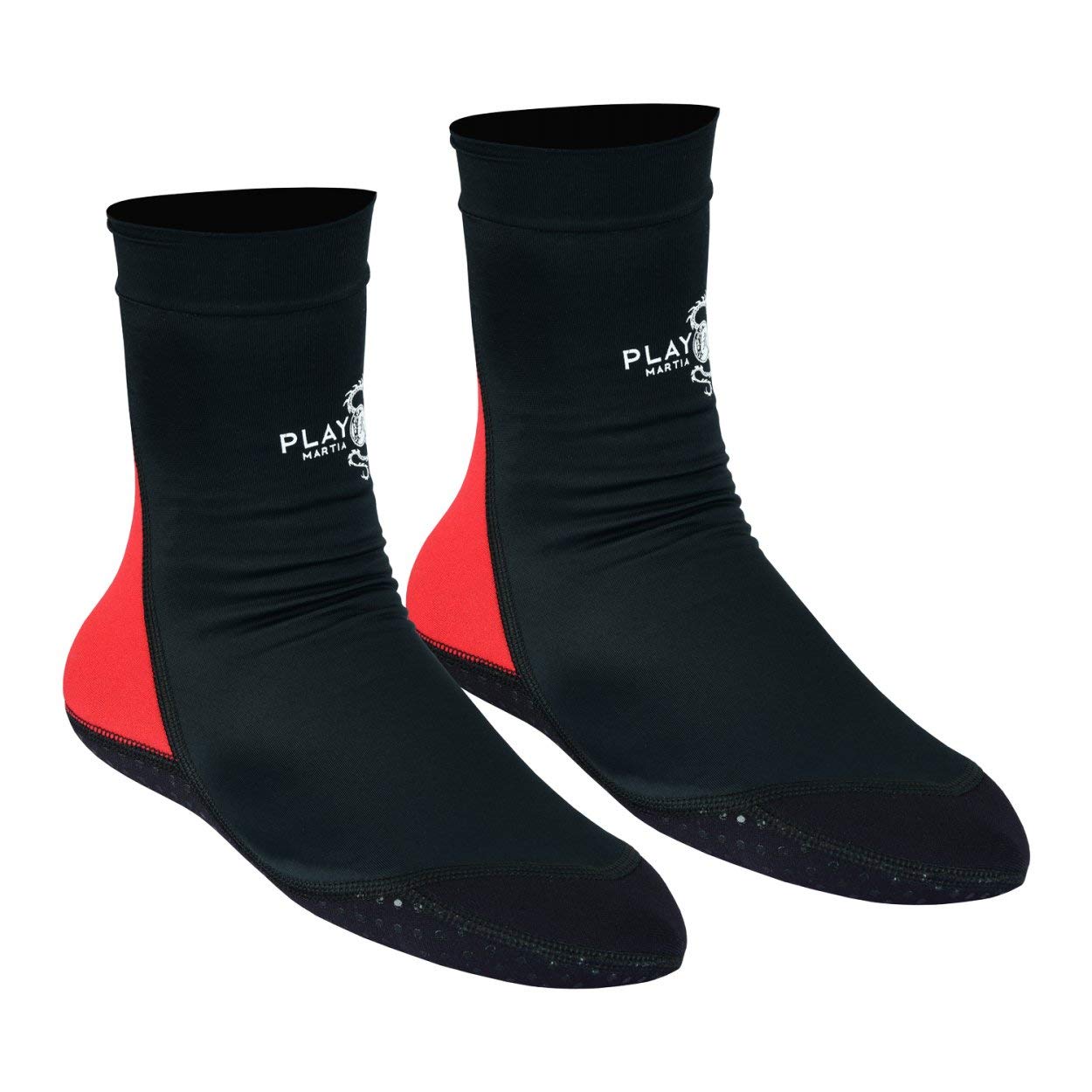 Playwell Martial Arts/MMA School Tatami Indoor Mat Grappling Foot Socks - Black/Red - NEW (Medium)
