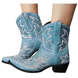 Hbeylia Cowboy Boots For Women Vintage Embroidery