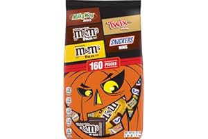MARS M&M'S, SNICKERS, TWIX & MILKY WAY Halloween Candy, Fun Size and Mini Halloween Chocolate Candy Bulk Variety Pack, 160 Ct Bag
