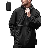 ZITY Men's Rain Jacket Waterproof with Hood Lightweight Raincoat for Golf Hiking Camping Cycling