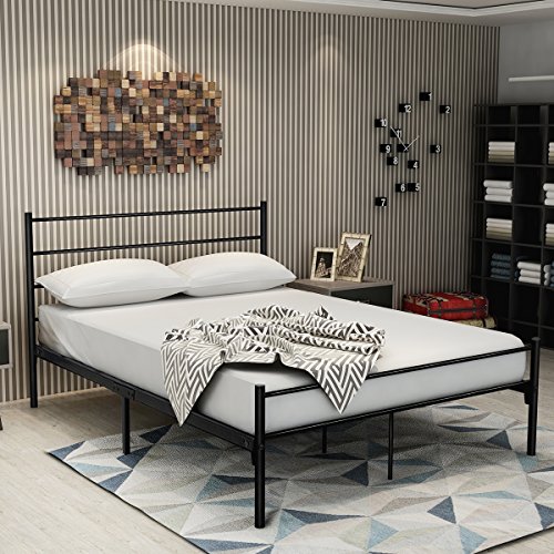 DUMEE Queen Size Metal Bed Frame with Headboard and Footboard Mattress