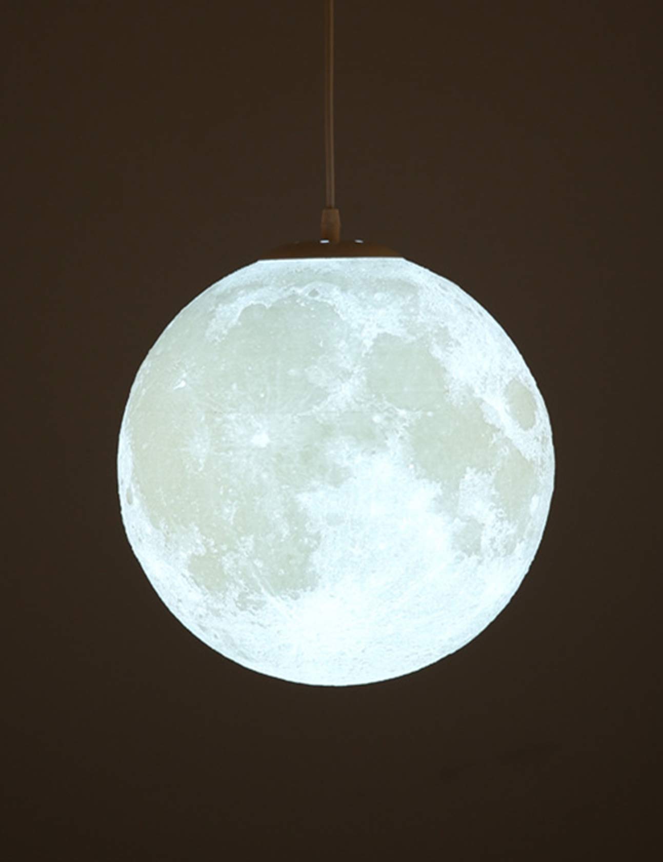 KRUIHAN 3D Print Led Moon Lamp Hang Ceiling Lamp Moon Light Night Light for Kids Room Restaurant Bed Room Living Room 25CM
