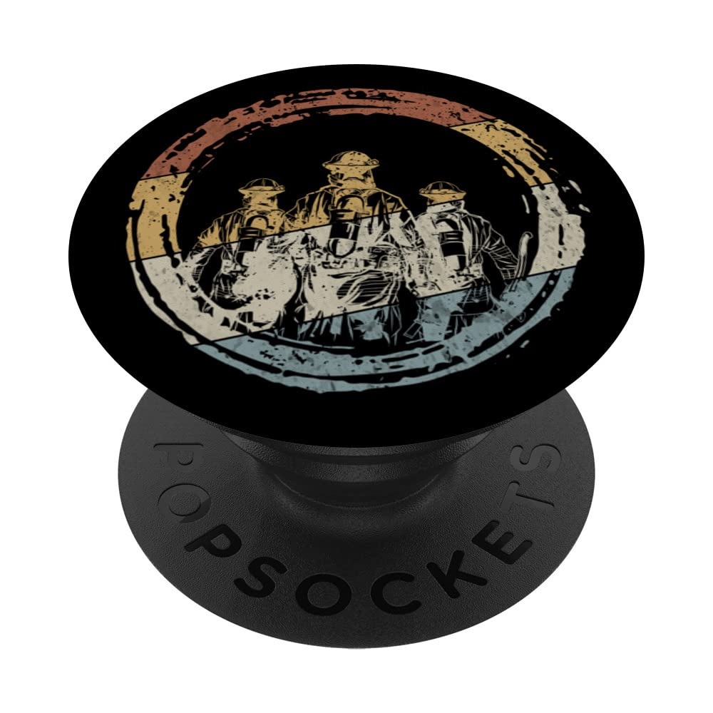 Vintage Firefighting Fireman & Volunteer Firefighter PopSockets Swappable PopGrip