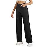 keriffe Womens Wide Leg Dress Casual Pants Pockets High Waist Button Stretchy Business Work Trousers Office Slacks