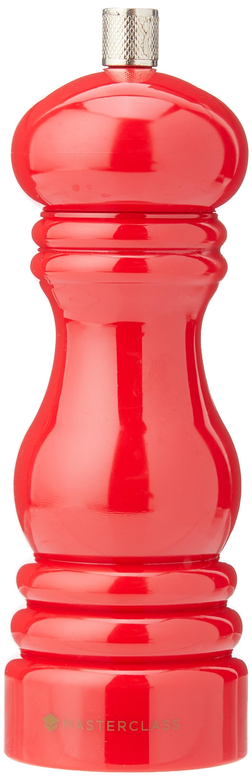 MasterClass Pepper Mill or Salt Grinder with Interchangeable Cap, Plastic, Red, 17 cm