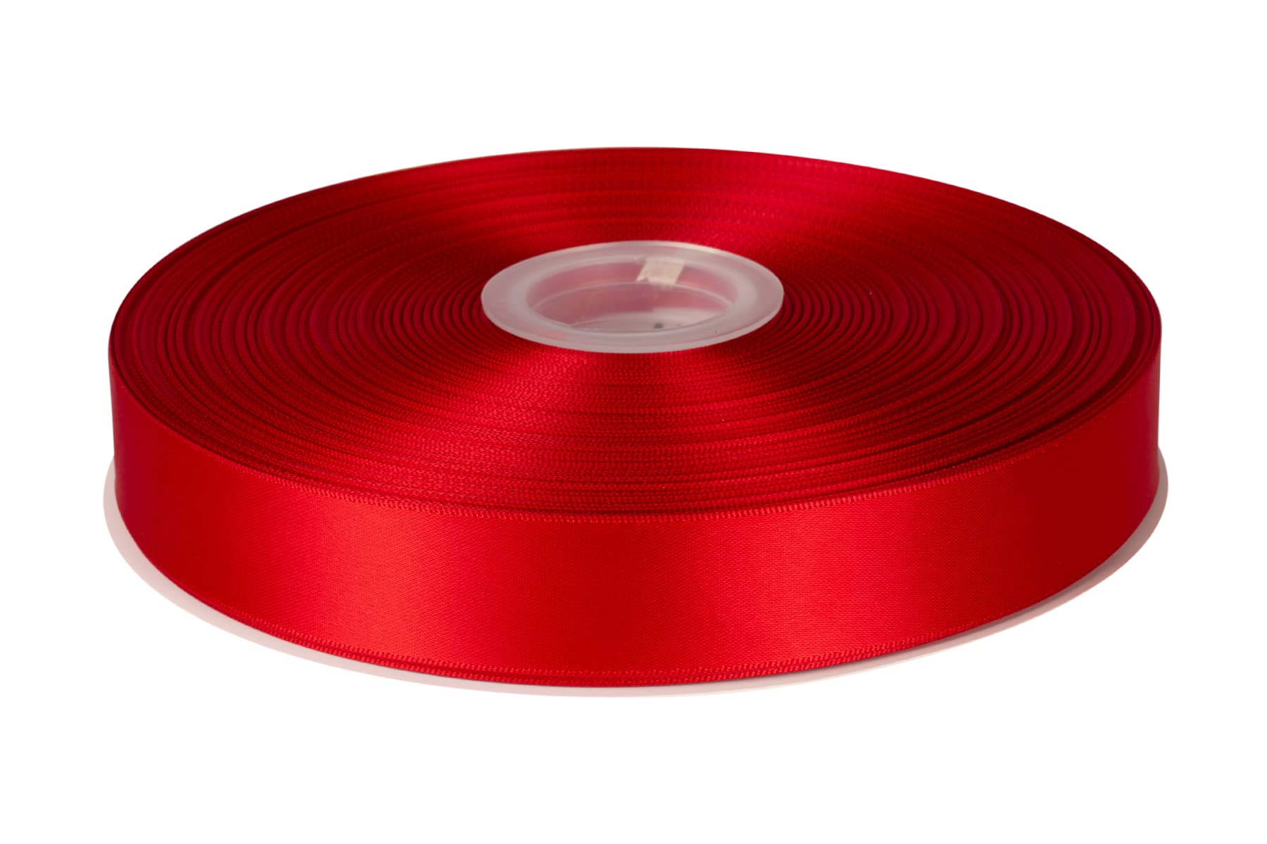 Fondersy 25mm X 91M Double Faced Satin Ribbon Red Polyester Ribbon for Gift Wrapping Wedding Decoration Floral Arrangement Crafts