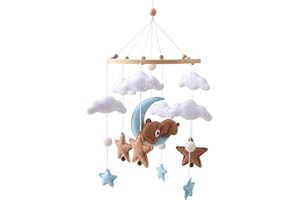 Baby Crib Mobile Cute Felt Cloud Monn Star Bear Bassinet Mobile for Crib Children's Room Nursery Decoration