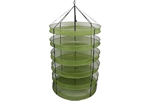 DL WHOLESALE Grow1 3ft Drying Rack with Clip-On Levels Collapsible Mesh Herb and Flower Hanging Dryer with Removable Layers and Carrying Case