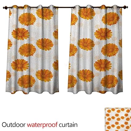 Amazon Com Williamsdecor Burnt Orange Outdoor Curtains For Patio