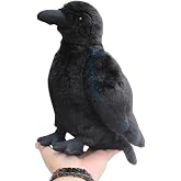Realistic Crow Plush, Black Raven Bird Stuffed Animal Pillow Toy 9.44'' | Soft Little Bird Raven Stuffed Toys Doll, Birthday Gifts, Home Decor