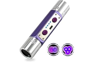 VBESTLIFE Violet Light Flashlight, 254/365/395nm UV Blacklight Flashlight Mini, Type C Rechargeable, for Pet, Jewelry Ink Cur