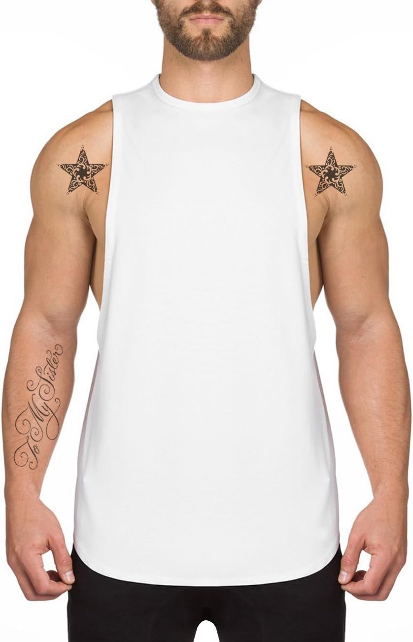 Men's Gym Tank Tops Fitted Muscle Workout Bodybuilding Fitness T-Shirts