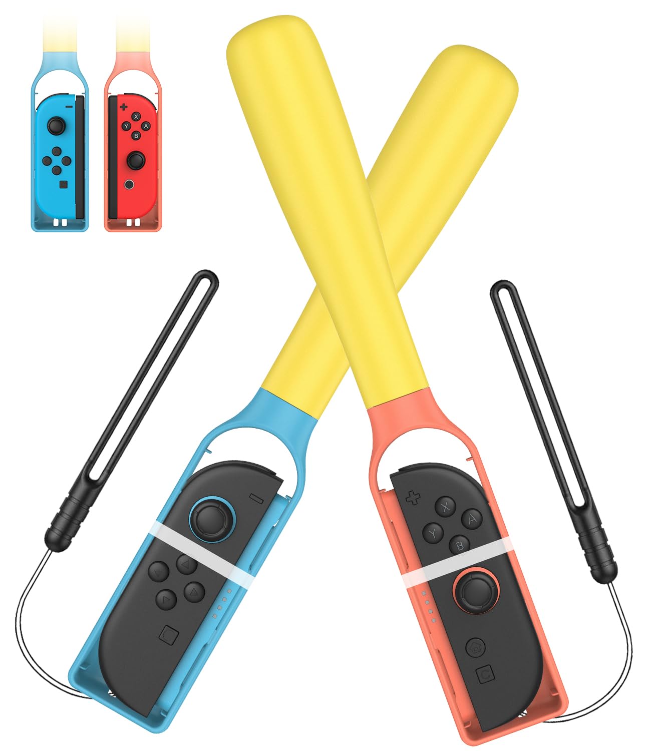 Photo 1 of [Switch 1/2 Compatible] CODOGOY Baseball Bat Handle Grip for Nintendo Switch & Switch 2, Motion-Sensing Sport Accessories Compatible with Switch 1/OLED/2, Enhanced Somatosensory Baseball Stick for Sports & Party Games-2PCS