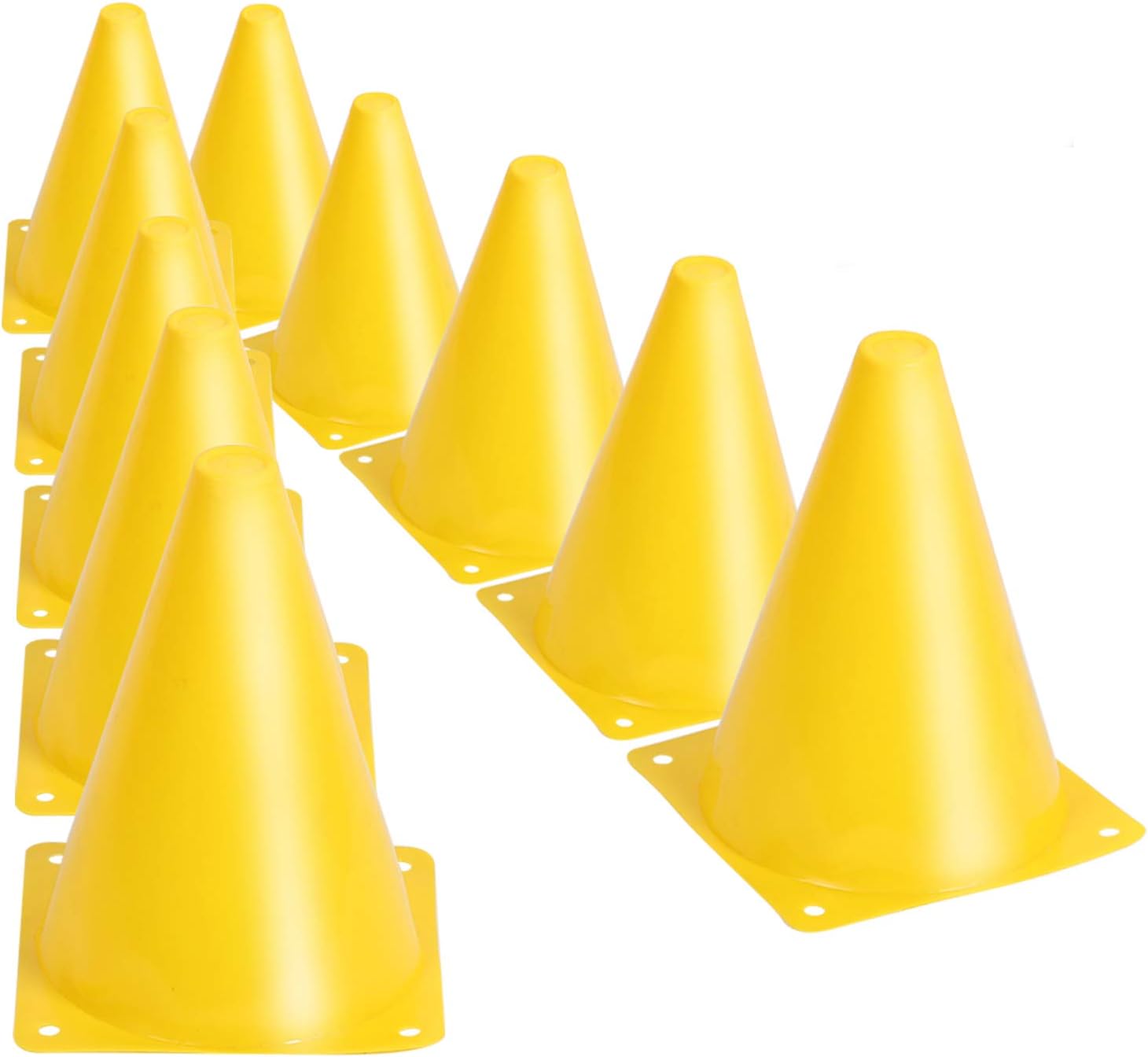 KINJOEK 30 Pack 7 Inch Sports Training Cones, Traffic Cones with Rounded Edges for Safety, Soccer, Football, Basketball Coaching, Agility, Drill Training, Field Marker Cones, Yellow : Sports & Outdoors
