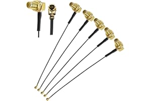 5PCS Right Angle SMA to MHF4 UFL Coax Cable, 6Inch(15cm) Elbow SMA Female to U.FL IPX 0.81mm Pigtail Cable, Low Loss UFL IPX-