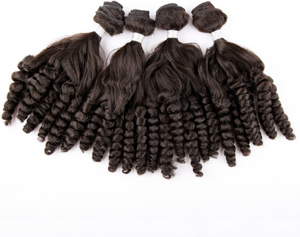 Synthetic Fumi Hair Bundles Curly Loose Weave Hair Natural Black Hair Extensions 4Pcs/Pack(16 16 18 18inch)