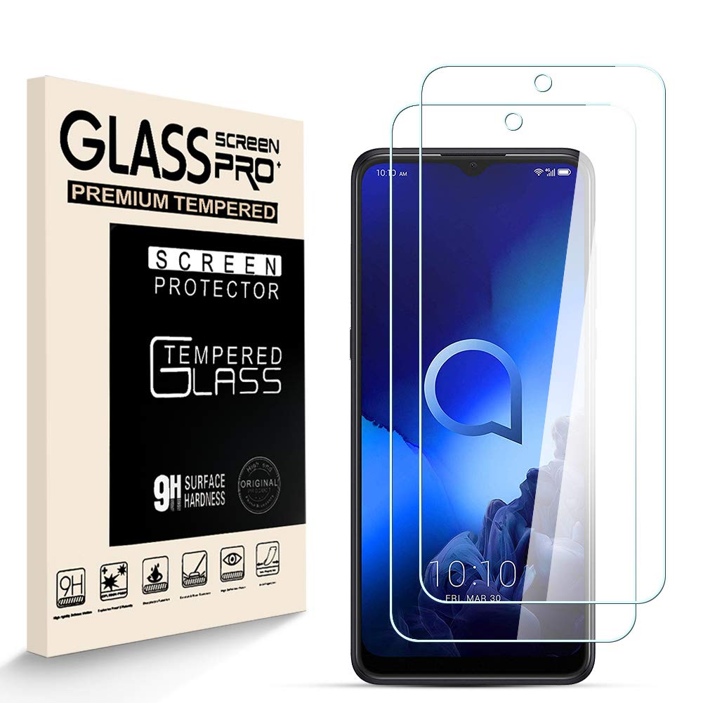 HJX Screen Protector for Alcatel 3X 2019 [2 Pack], 9H Hardness Tempered Glass, 2.5D High Definition Film, Bubble Free, Screen Protector Compatible with Alcatel 3X 2019