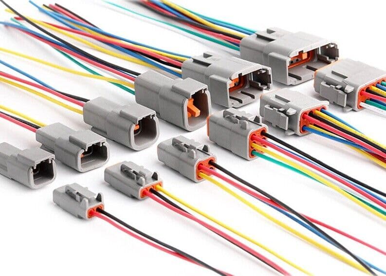 Deutsch DTM 2/3/4/6/8/12 Pin Pre-wired Electrical Wire Connector Set 20-24 AWG (2 PIN)