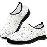Dot Breathable Slip On Walking Shoes for Women Cute Round Toe Comfortable Slip Resistant Shoes for Women Casual No Laces Loafer with Arch Support 2025 Daily Wear