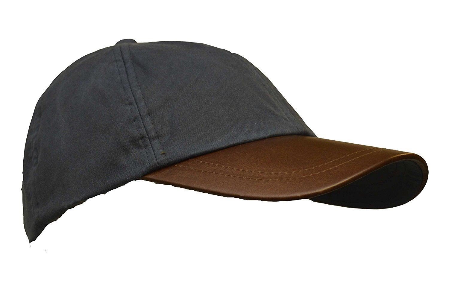 WALKER AND HAWKES - Wax Brunswick Baseball Cap w/Leather Peak - One-Size - Navy