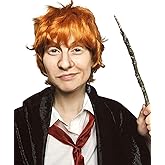 ALLAURA Compatible with Ron Weasley Costume – Short Orange Wig for Adults & Kids – Ideal for Wizard, Ed Shran, Halloween Cosplay, Movie Characters, Funny Party Looks, Redhead Wig Styles