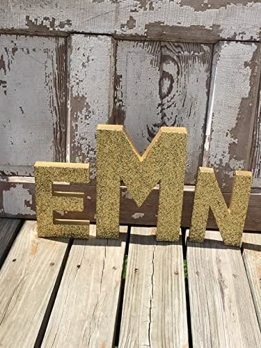 Amazon Com Gold Glitter Stand Up Decorative Monogram Letters